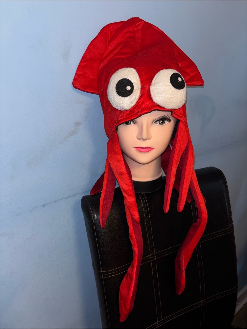 Red Squid Costume Hat - Plush Ocean Animal